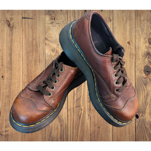 Vintage Dr Martens 8651 AirWair Brown Leather Chunky Platform Oxford Shoes SZ 7